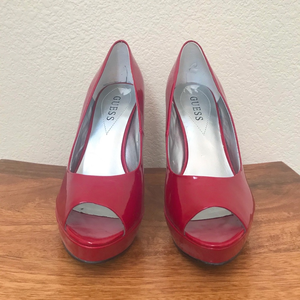 Red Patent leather platform heel